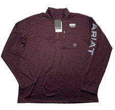 New Ariat Exclusive Men's Large Black Tek Team Mid States SMU 1/4 Zip Sweatshirt