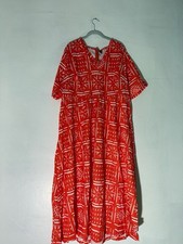 Orange Geometric Maxi Dress | Boho SHEIN 4XL | Modern Tribal Print NWT