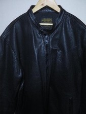 VANSON Perforated Mesh Leather Single Riders Jacket Made in USA Black Size XXL