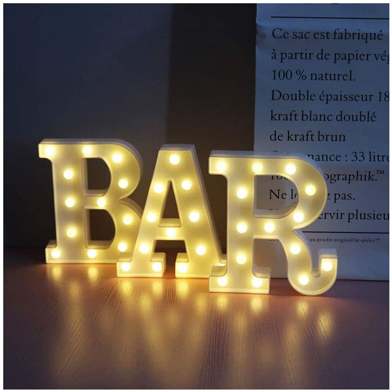 Kit Lettere Luminose BAR per Feste | Luci Marquee LED Portatili