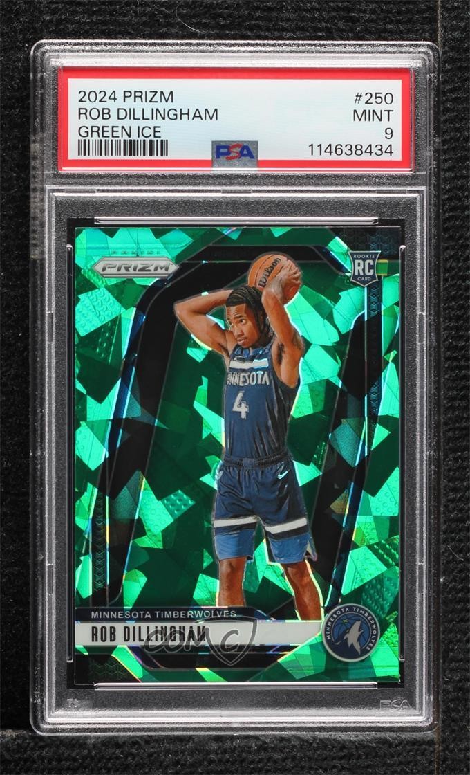 2024-25 Panini Prizm Green Ice Prizm Rob Dillingham #250 Rookie RC 0y2q