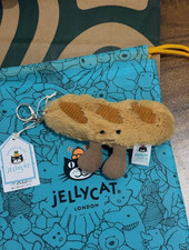 Jellycat Amuseables Baguette Peluche Sac Charme Porte-clés Mignon Jouet Cadeau Neuf avec étiquette