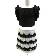 PRADA Fringe Lace One-Piece Dress