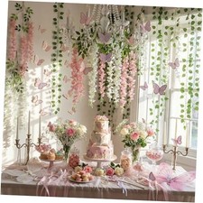 58 Pcs Fairy Party Garland Decoration Set Artificial Wisteria Hanging Flowers