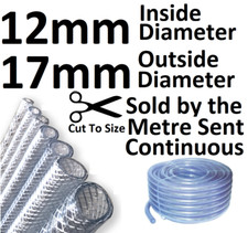 12mm (1/2") Fresh Water Non Toxic Food Grade Hose Pipe Clear Caravan Motorhome