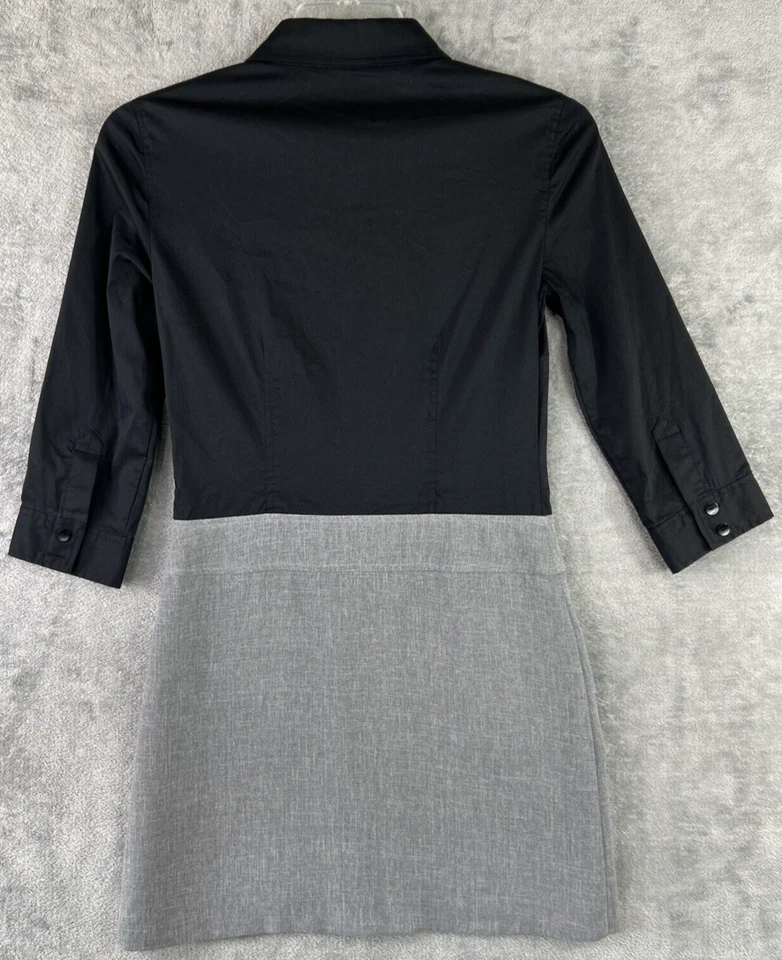 Democracy Women's 4 Gray Black Short Sleeve Dress Blouse Skirt Faux Suit Office - Image 2 of 4