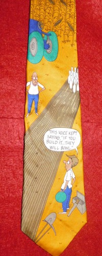 ESSEX ROW BENCH WARMERS MADE IN U.S.A. MULTI COLOR BOWLING THEME TIE - NECK TIES