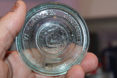 Antique, 2 7/8, Blue, CFJ, Mason's Improved , Mason Jar, Insert