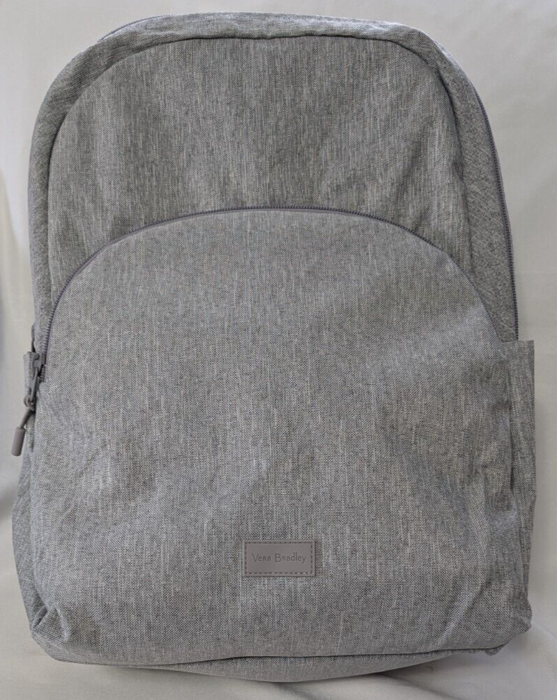 Vera Bradley Essential Large Backpack, Medium Heather Gray, 