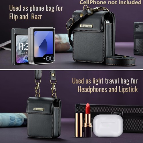 Anti-Slip Foldable Phone Bag, Secure Grip Pouch for Samsung Galaxy Z Flip 4 5 6 - Picture 3 of 17