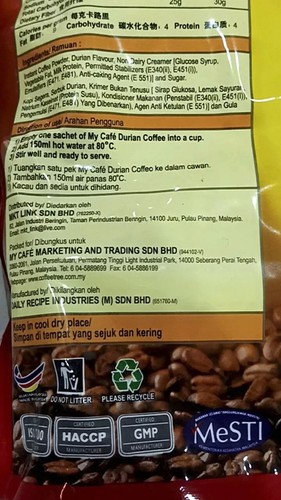 MYCAFE PENANG DURIAN WHITE COFFEE PREMIX INSTANT 15 PACKETS 40g x 2 PACK - Picture 10 of 16