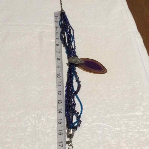 Chico's Amethyst Pendant Multicolor Beaded Necklace - Picture 13 of 16