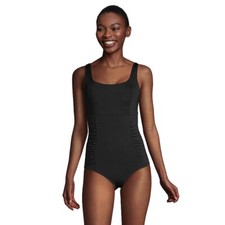 NWT Lands' End Womens Rouched Square Neck One Piece Swimsuit Size 20W 130 Z780
