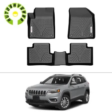 3D Floor Mats for 2015-2023 Jeep Cherokee All Season Car Full TPE Floor Liners