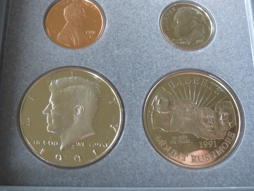 1991 Mount Rushmore Prestige Proof Set Silver Dollar U.S. Mint Box COA ~# B1-3 - Picture 4 of 6
