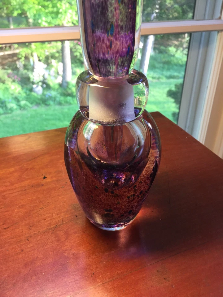 STUNNING VINTAGE LARGE ANDREW SHEA ART GLASS CASED PAPERWEIGHT PERFUME BOTTLE - Image 3 of 4