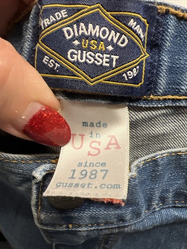 Diamond Gusset Herren blau Jeans Etikett Größe 44x29 gemessen 42x28 siehe Bilder hergestellt in den USA - Bild 18 von 22
