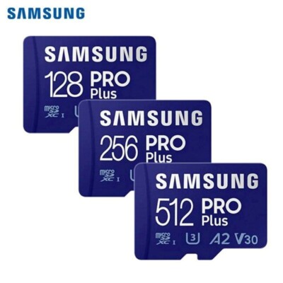 New Samsung PRO Plus 128GB 256GB 512GB MicroSDXC UHS-I Flash TF Card A2 V30 U3