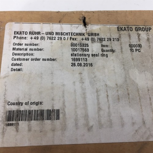 Ekato 10017563 Stationary Seal Ring 50574708 - Picture 2 of 6