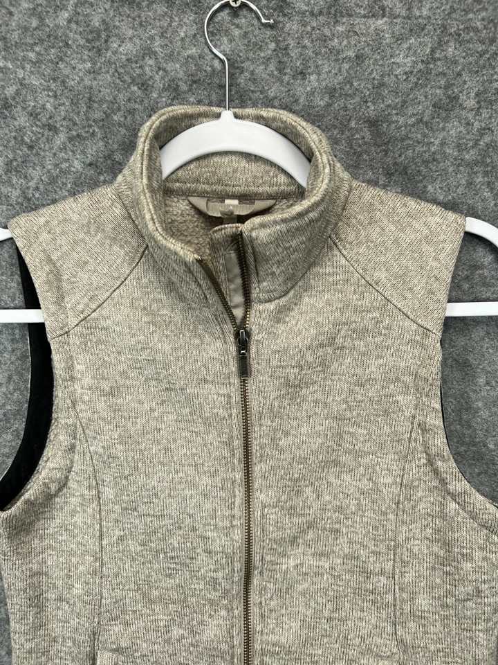 MK Jackson Hole Wyoming Chaleco Top Mujer XS Beige Sin Mangas Cremallera Bolsillos Chaqueta Foto 3 de 4