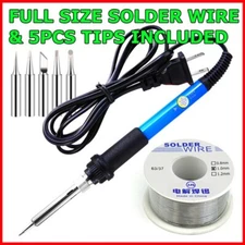 Soldering Iron Electric Gun Adjustable Temperature Welding Solder Wire Kit 60W