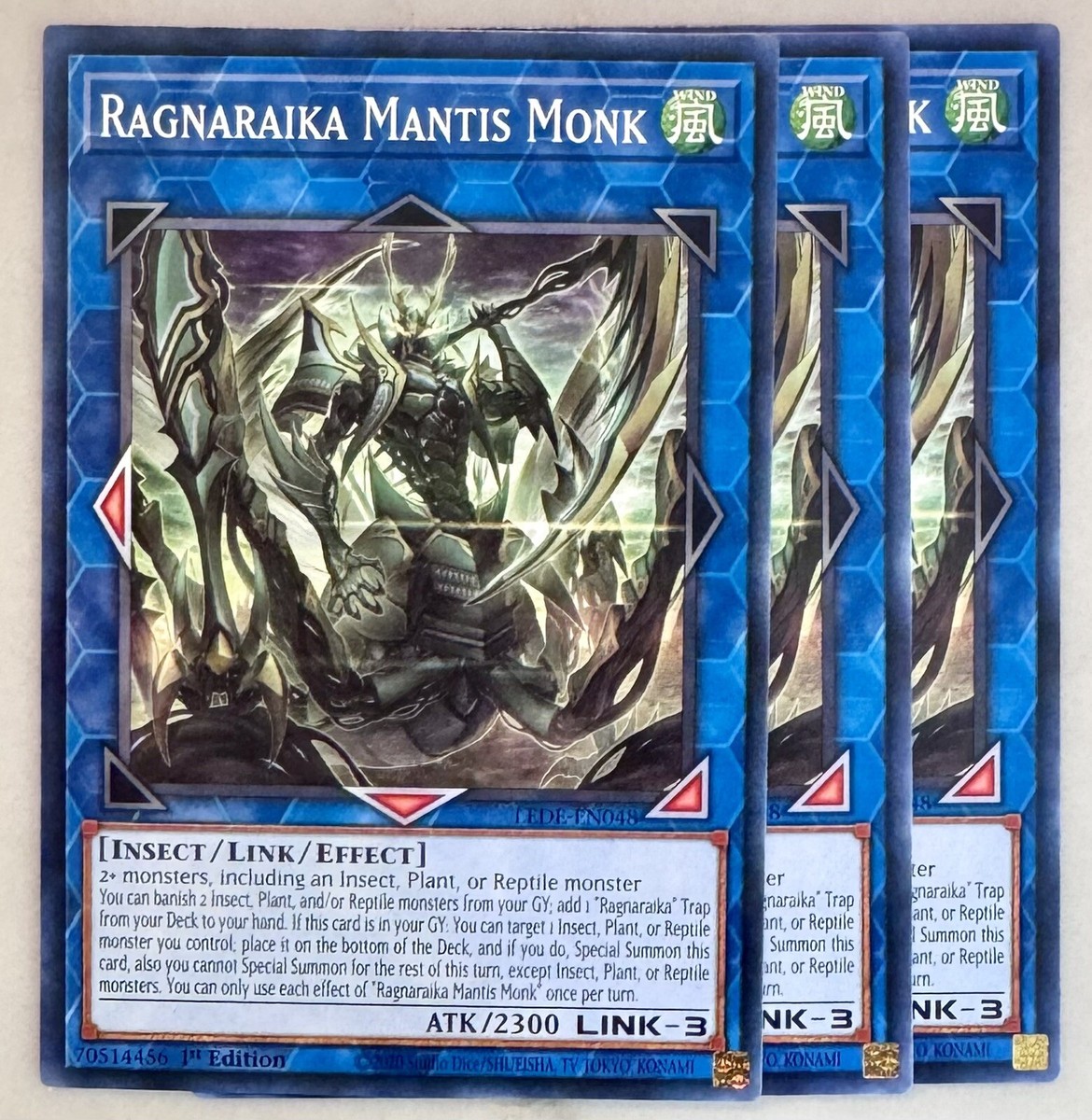 Yugioh! 3x Ragnaraika Mantis Monk LEDE-EN048 Common 1st Ed NM | eBay