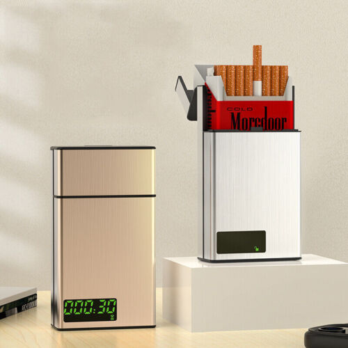 Timed Cigarette Dispenser | Full 20-Pack Cigarette Case w/ Timer | Lock Box Gift - Afbeelding 1 van 24
