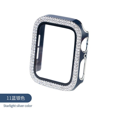 Für Apple Watch Ultra 49mm 9-1 SE 40/41/45mm Leder+ Metall Armband + Bling Hülle - Bild 29 von 73