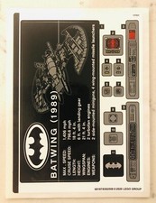 LEGO STICKER SHEET for 76161 - 1989 Batwing, New  Genuine