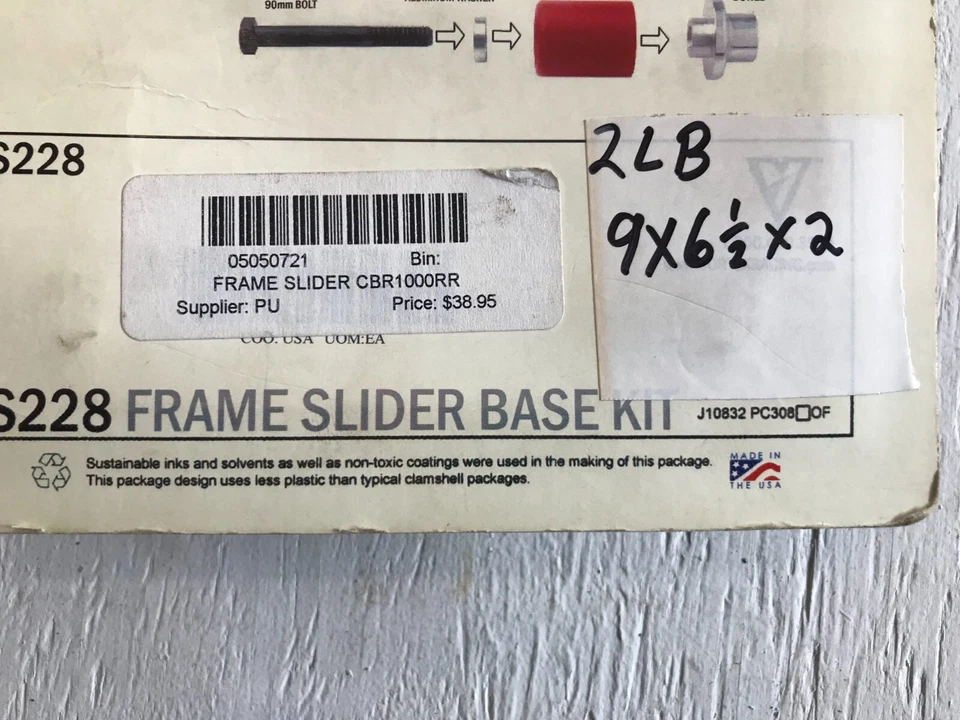 B5F Vortex Racing Frame Slider Base Kit Chrome 0505-0721 FS228 - Image 3 of 4