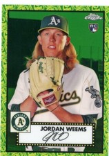 2021 Topps Chrome Jordan Weems Green Logo /50 NM-MT Baseball Card