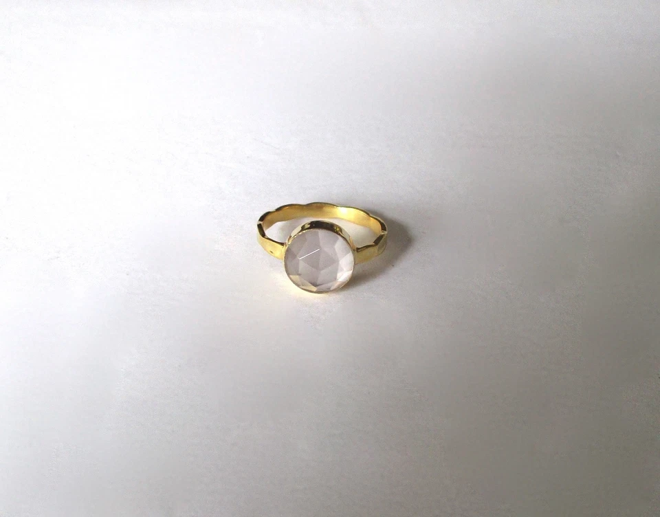 Anillo de calcedonia en montura de Vermeil Foto 3 de 4