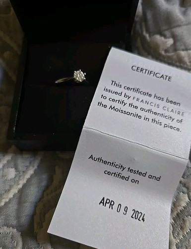 Neu Francis Claire Silla Moissanit Ring 0,42 ct. Größe 7 DEF Farbedelstein - Bild 2 von 11