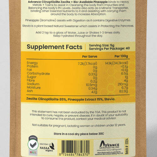 Advance Clinoptilolite Zeolite Powder + Bio-Available Pineapple - Picture 2 of 2