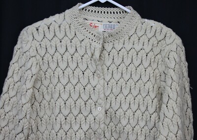 Carol Brent Cardigan Sweater Vtg Knit Retro 70s 60s Secretary 