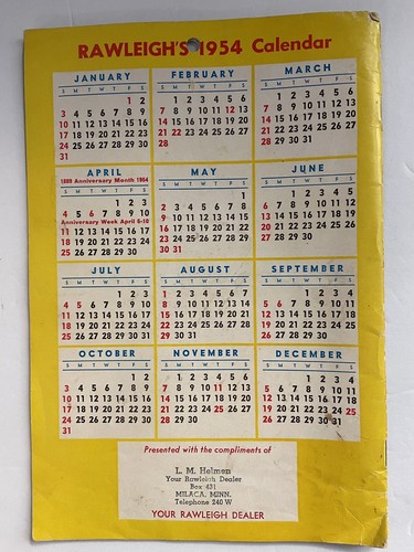1954 Rawleigh's Good Health Guide - Almanac - Cook Book - 1950's Ephemera - 第 8/8 張圖片