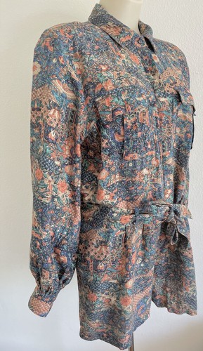 Tigerlily Playsuit 1 Piece Turkish Rag Forest Print Floral AU12-L Linen Explorer - Picture 2 of 14
