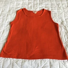VTG 1980s, Laura Mae Woman’s Tank Top, Red, Scoop, Neck, Sleeveless, Size Large.