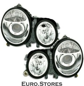 Set Fari Compatibile Con Mercedes-Benz W210 Classe E 1995 1996 1997 1998 1999 VP574 Fari TFL Driver E Passeggero Lato Faro Assemblea Proiettore Luci Anteriori Auto Lampade Chrome LHD
