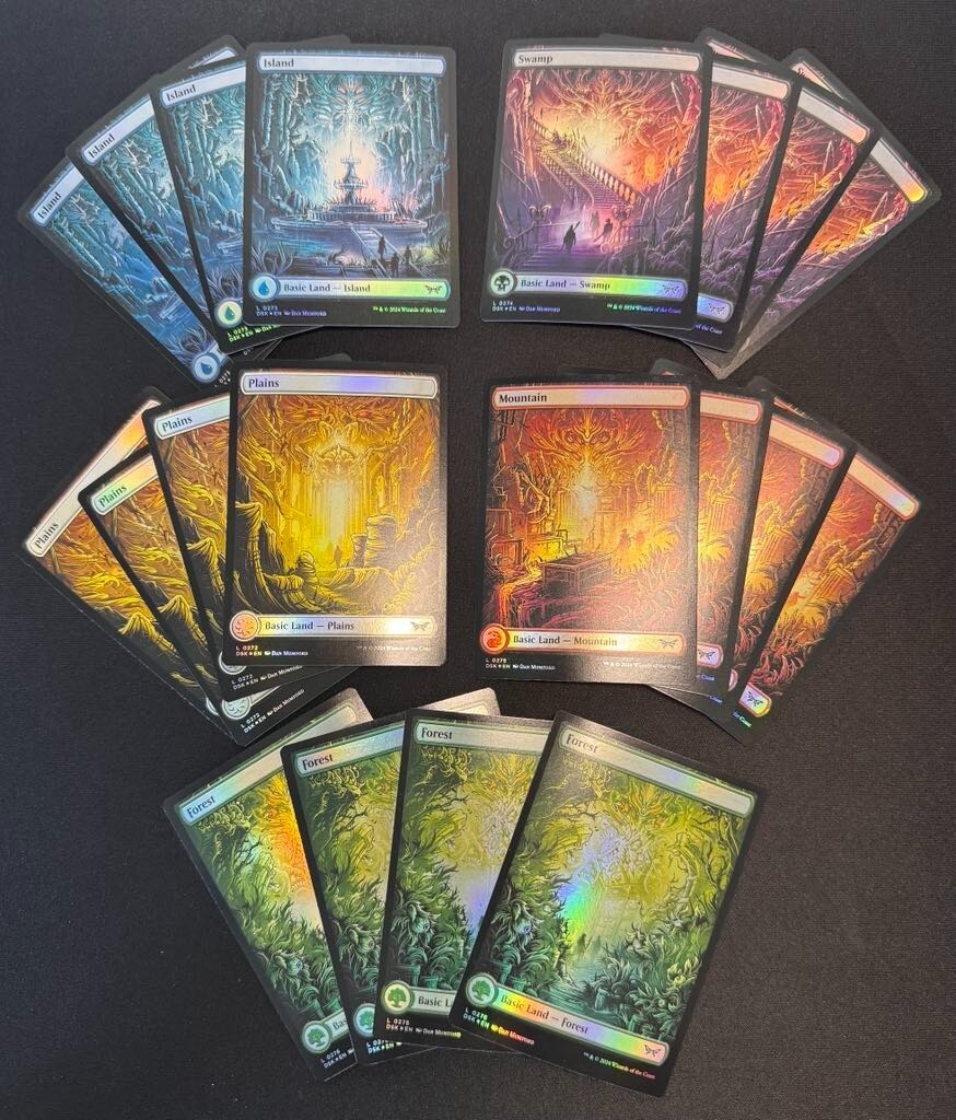 🌈 Duskmourn DSK - x4 Each FOIL FULL ART MTG - Basic Land