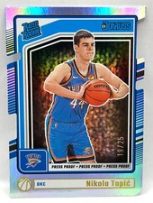 2024-25 Donruss Nikola Topic Rated Rookie Die Cut Gold Holo SP RC #d/25
