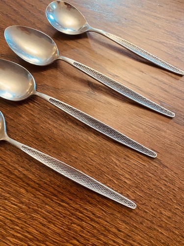 AMC Cascade Textured Black Accent Japan 2- P/O Spoons 1- Serving1- Sugar - Picture 4 of 7
