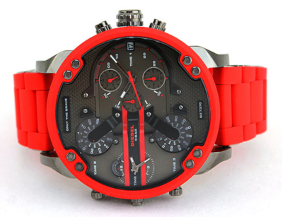 DIESEL　DZ7370 DIESEL Mr Daddy 2.0 DZ7370 57mm Chronograph Red Silicone Stainless