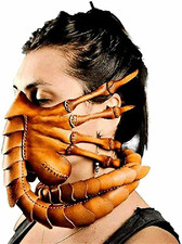Facehugger Hand Stitch Leather Mask Horror Halloween Alien Costume Leather NEW