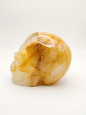 Golden Healer Gemstone Skull, Hand Carved Skull, Healing Energy Crystal