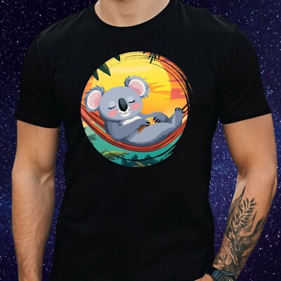 Herren T-Shirt Entspannter Koala Motiv Baumwolle Größe XS bis 5XL