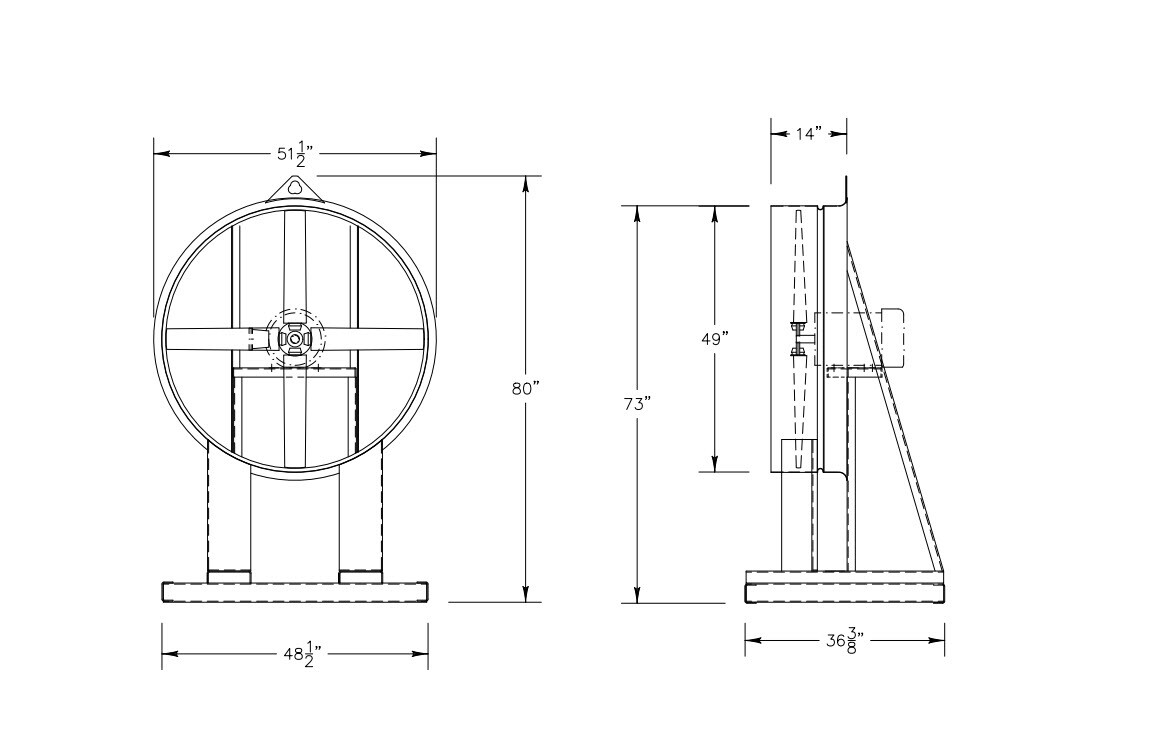 DRUM FAN Industrial - Explosion Proof - 48" - 5 Hp - 230V - 3 Phase - 34,500 CFM