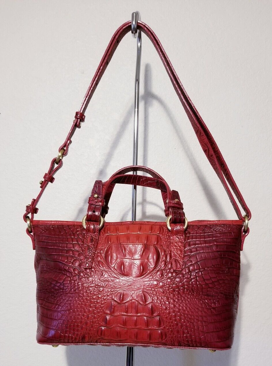 BRAHMIN MINI ASHER TOASTED RED Melbourne LEATHER … - image 11