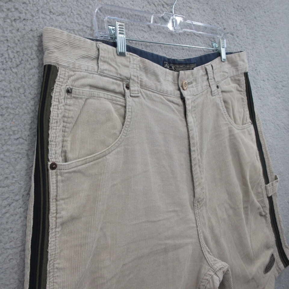 Pantalones Cortos APCO Vintage Pana Para Hombre 40 Beige Y2K Rayas Carpintero Años 2000 Foto 3 de 4