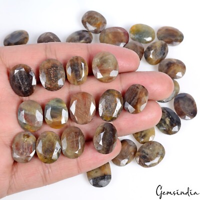 500 Ct/32 Pcs Natural Untreated Brown Sapphire Oval Cut Loose Gems for Jewelry